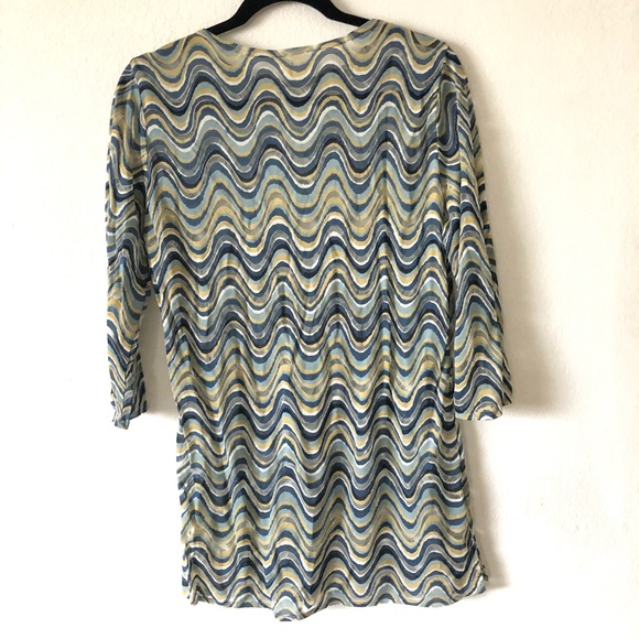 Wave wavy pattern Groovy Retro Tunic vintage - Picture 5 of 6